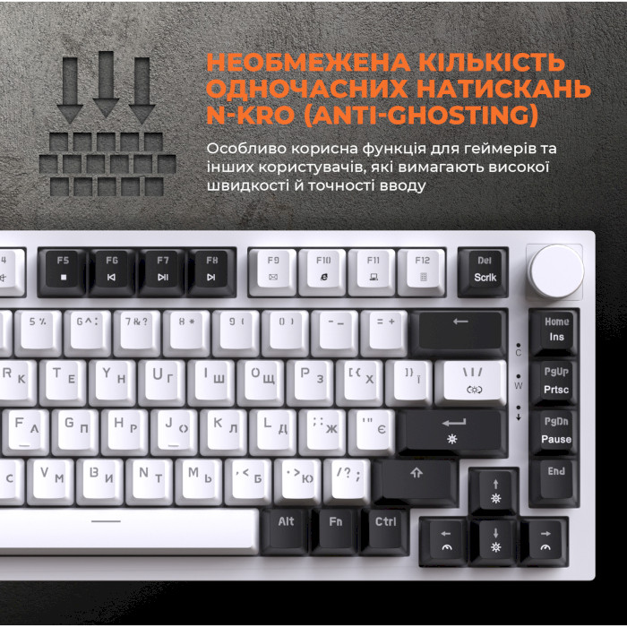 Клавіатура GAMEPRO MK160 Outemu Red Hot-Swap Switch White