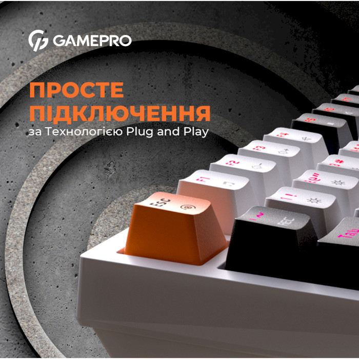 Клавіатура GAMEPRO MK160 Outemu Red Hot-Swap Switch White