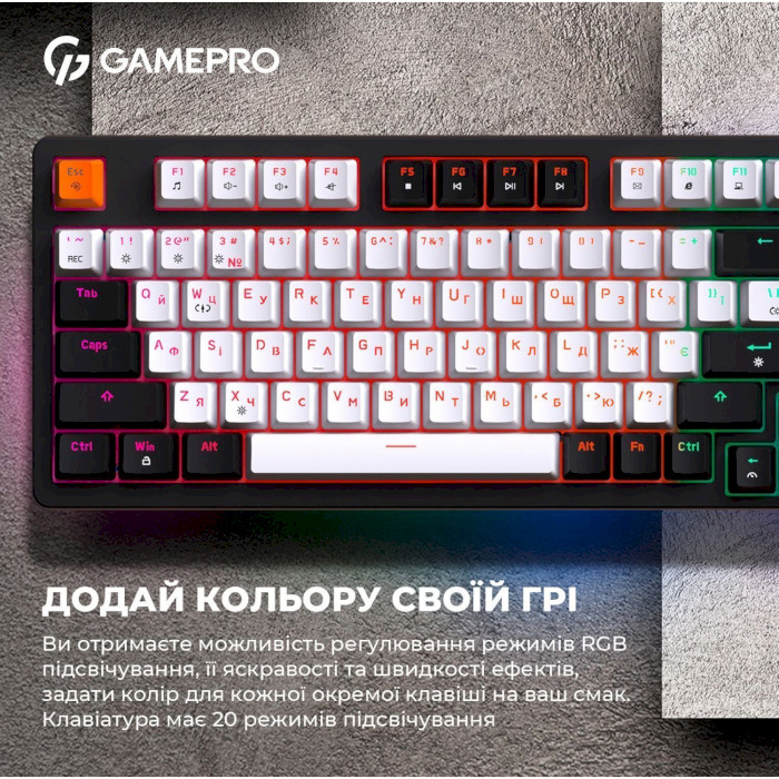 Клавіатура OFFICEPRO MK170 Outemu Red Hot-Swap Switch Black