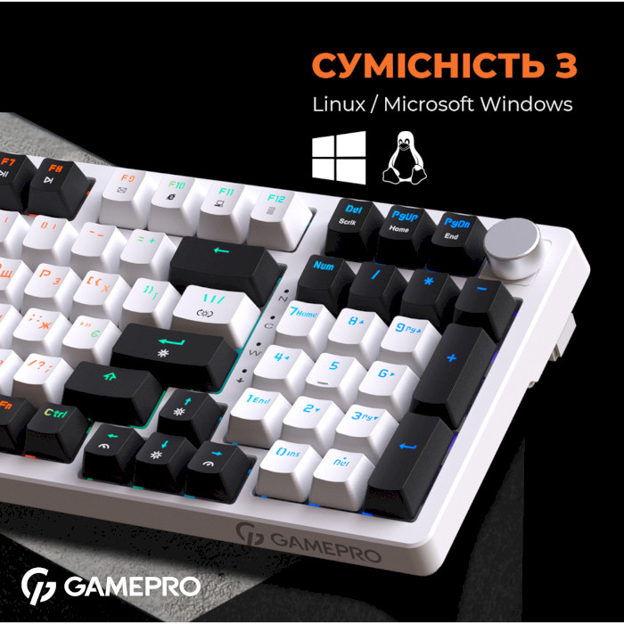 Клавіатура OFFICEPRO MK170 Outemu Red Hot-Swap Switch White