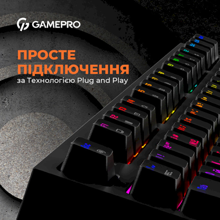 Клавіатура OFFICEPRO MK180 Outemu Red Hot-Swap Switch Black