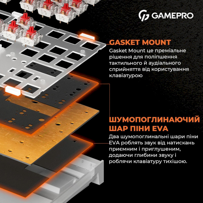 Клавіатура OFFICEPRO MK180 Outemu Red Hot-Swap Switch Black