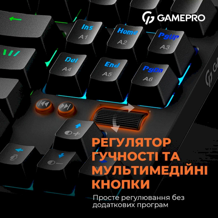 Клавіатура GAMEPRO MK180 Outemu Red Hot-Swap Switch Black