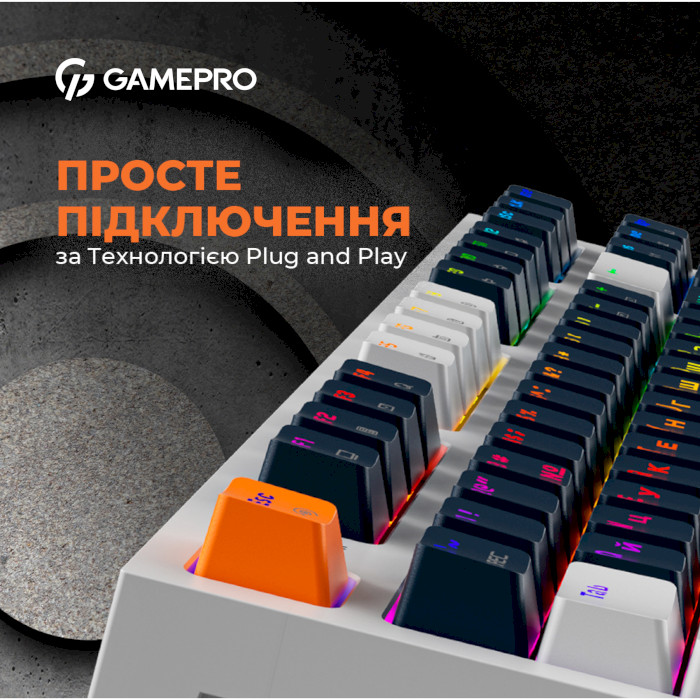 Клавіатура GAMEPRO MK180 Outemu Red Hot-Swap Switch White