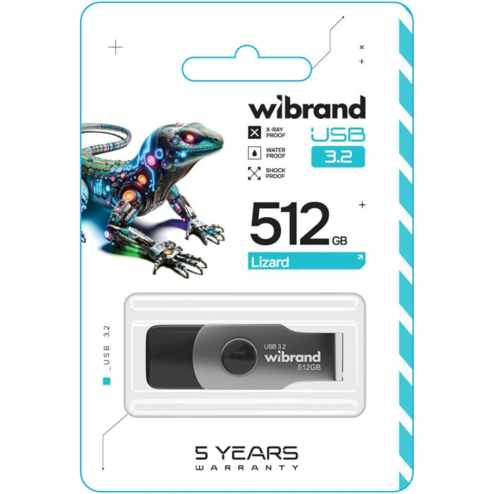 Флешка WIBRAND Lizard USB3.2 512GB Black