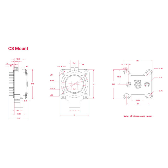 Модуль камери RASPBERRY PI Global Shutter Camera (SC0715)