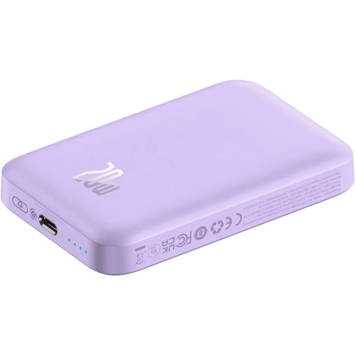 Повербанк MagSafe BASEUS Magnetic Mini Air Wireless Fast Charge Power Bank 20W 6000mAh Purple (P10059002513-00)