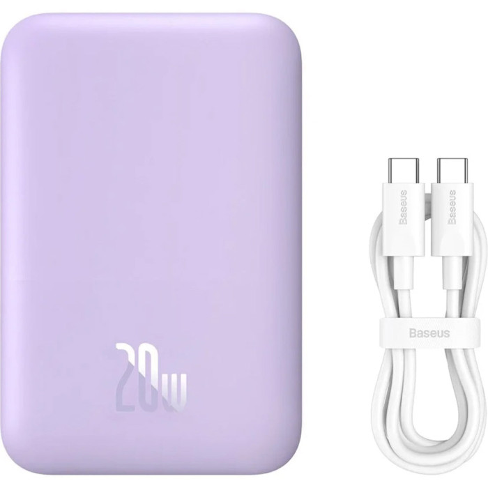 Повербанк MagSafe BASEUS Magnetic Mini Air Wireless Fast Charge Power Bank 20W 6000mAh Purple (P10059002513-00)