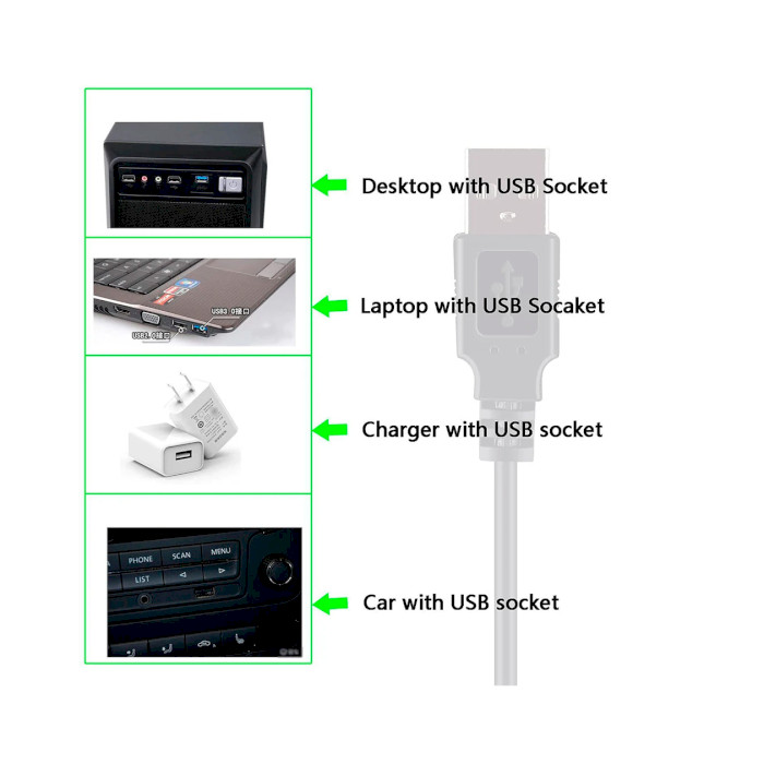 Кабель живлення USB to DC OLAF USB-A to DC 5.5*2.1mm 5V-12V 1м