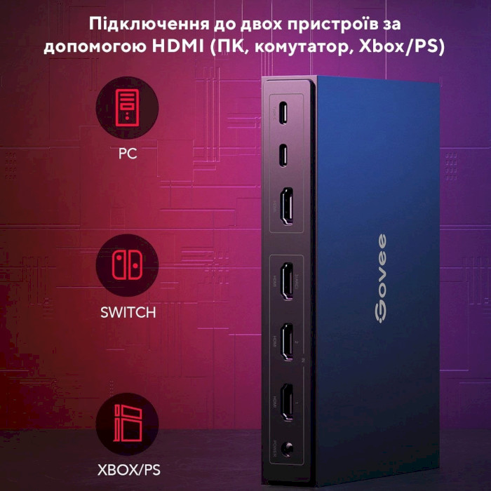 Набор адаптивной подсветки GOVEE H6601 AI Gaming Sync Box Kit for 27"-34" RGBIC (H6601311)