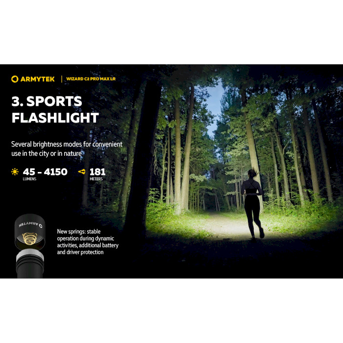 Фонарь мультифункциональный ARMYTEK Wizard C2 Pro Max LR Warm Light (F06702W)