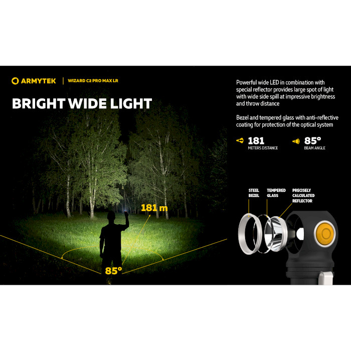 Фонарь мультифункциональный ARMYTEK Wizard C2 Pro Max LR Warm Light (F06702W)