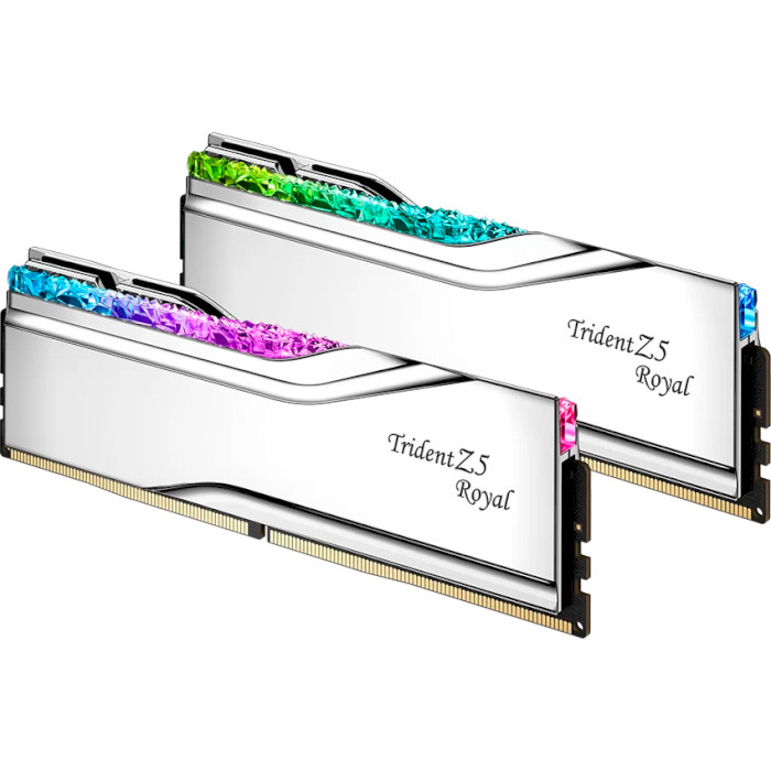 Модуль пам'яті G.SKILL Trident Z5 Royal Silver DDR5 7200MHz 48GB Kit 2x24GB (F5-7200J3646F24GX2-TR5S)