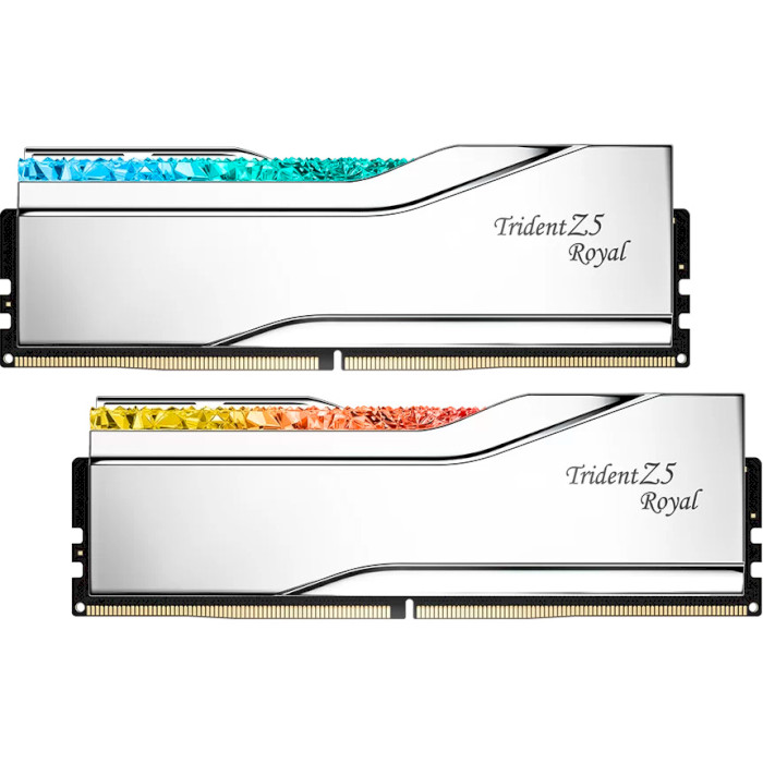 Модуль пам'яті G.SKILL Trident Z5 Royal Silver DDR5 7200MHz 48GB Kit 2x24GB (F5-7200J3646F24GX2-TR5S)