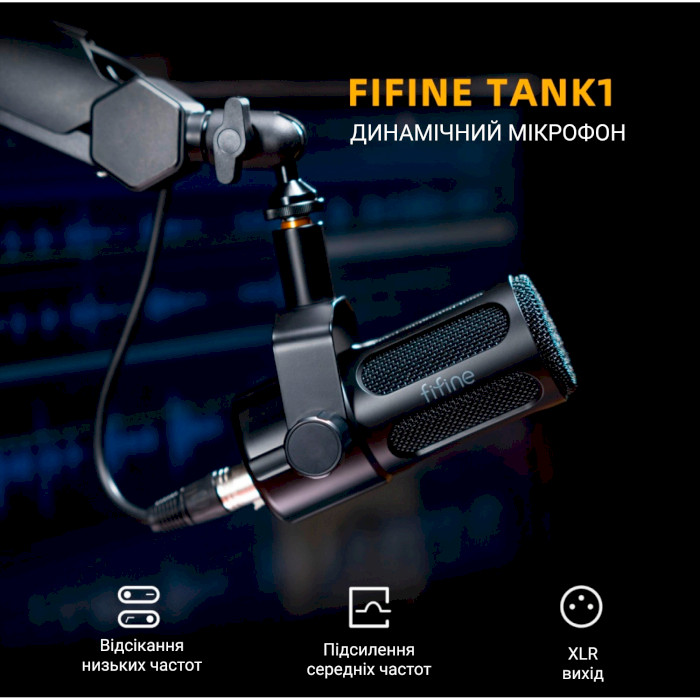 Мікрофон для стримінгу/подкастів FIFINE Tank1 Black