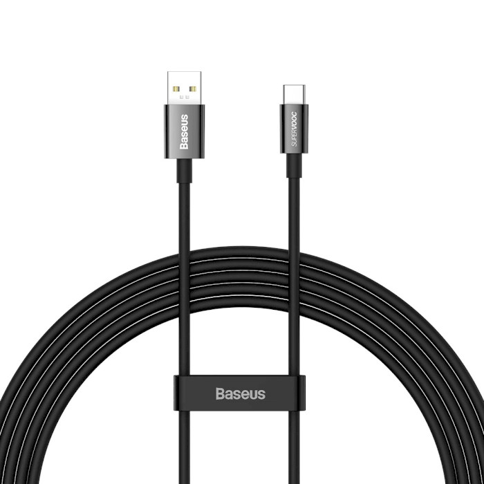 Кабель BASEUS Superior Series Supervooc Fast Charging Data Cable USB to Type-C 65W 2м Black (CAYS001001)