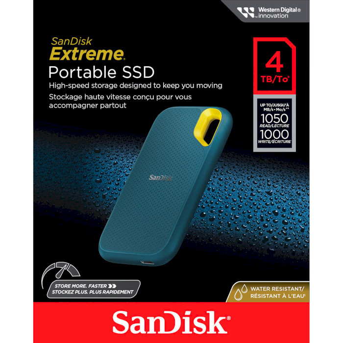 Портативний SSD диск SANDISK Extreme v2 4TB USB3.2 Gen2 Monterey (SDSSDE61-4T00-G25M)