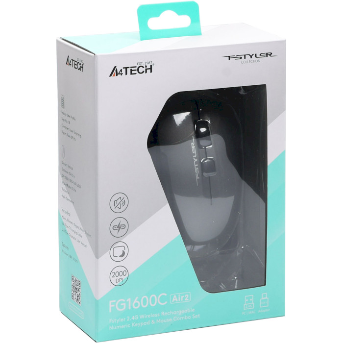 Комплект бездротовий A4TECH Fstyler FG1600C Air2 Gray