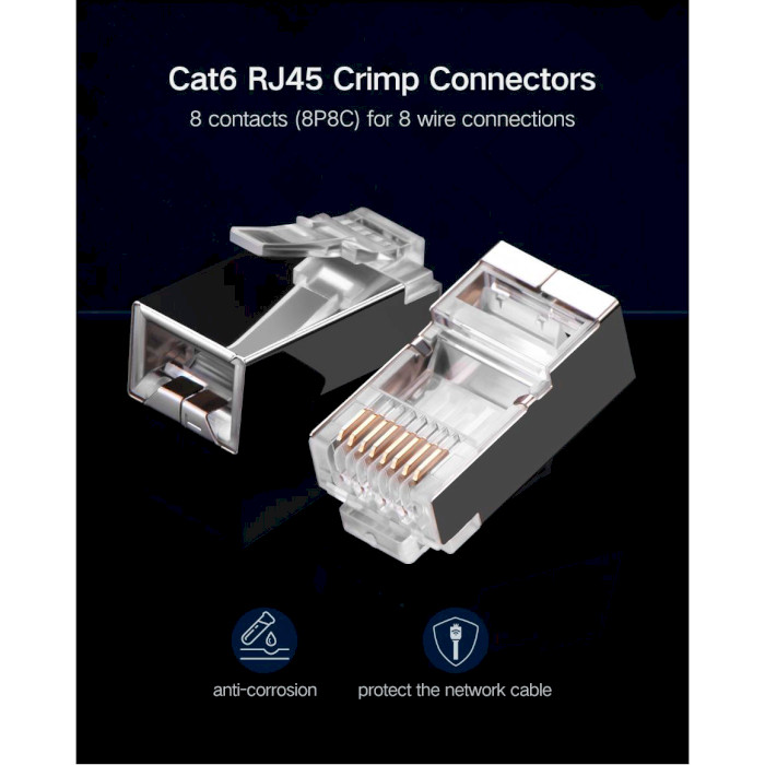 Конектор UGREEN RJ-45 FTP Cat.6 100шт/уп (50248)