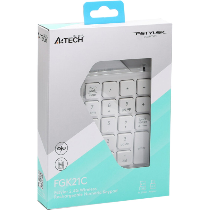 Нампад A4TECH Fstyler FGK21C White