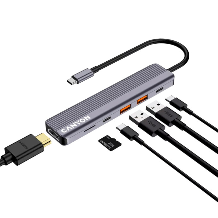 Порт-репликатор CANYON DS-17 USB-C Multiport Hub 6-in-1 (CNS-TDS17)