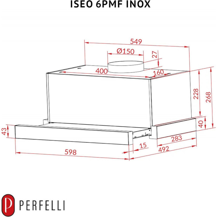 Вытяжка PERFELLI ISEO 6PMF Inox