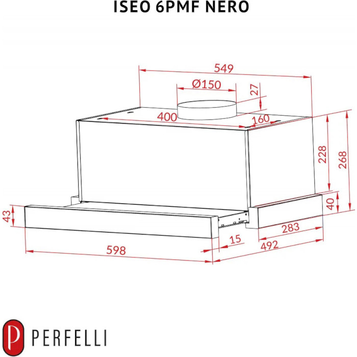 Витяжка PERFELLI ISEO 6PMF Nero