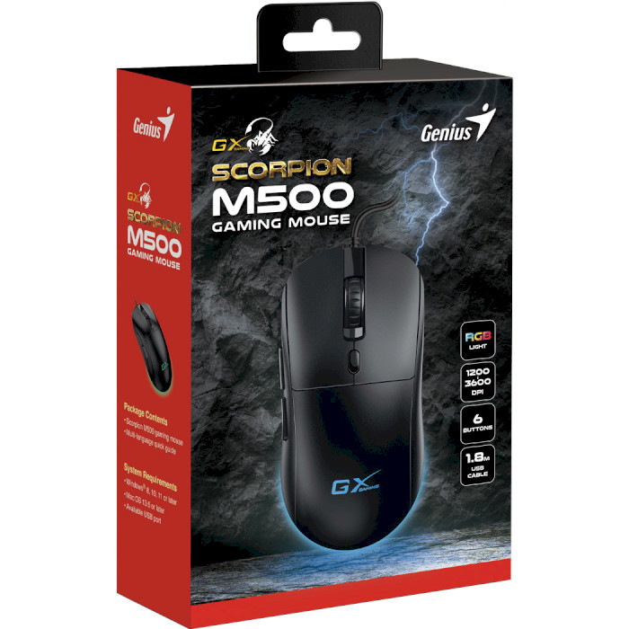 Миша ігрова GENIUS Scorpion M500 Black (31040011400)