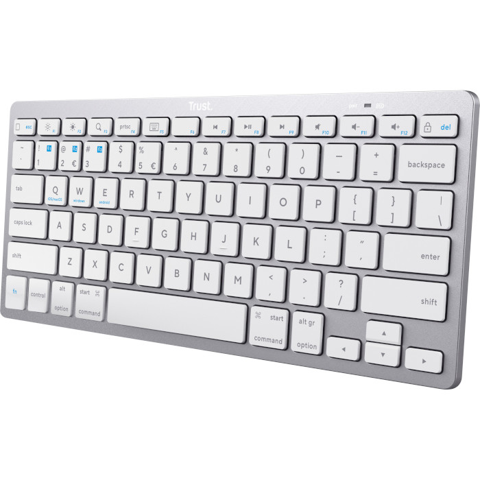 Клавіатура бездротова TRUST Bluetooth Wireless Keyboard Silver (25486)