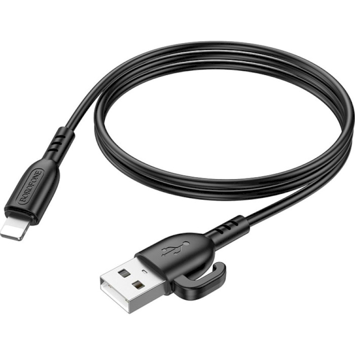 Кабель BOROFONE BX91 Symbol USB-A to Lightning with Hook 1м Black