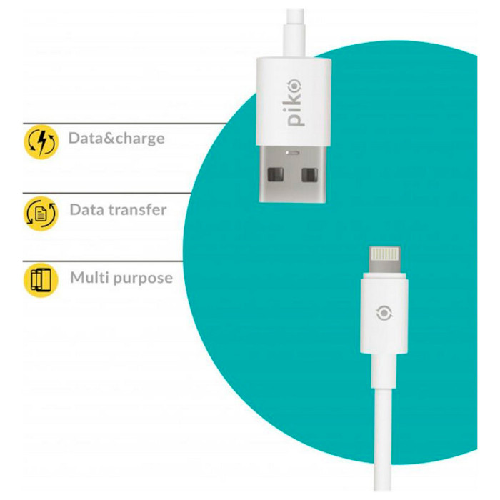 Кабель PIKO CB-UL11 USB-A to Lightning 1.2м White