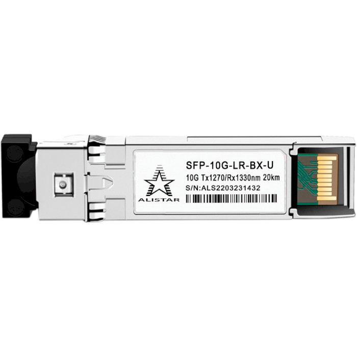 Модуль ALISTAR SFP-10G-LR-BX-U SFP+ 10GbE Tx1270/Rx1330 20km DDM SM LC