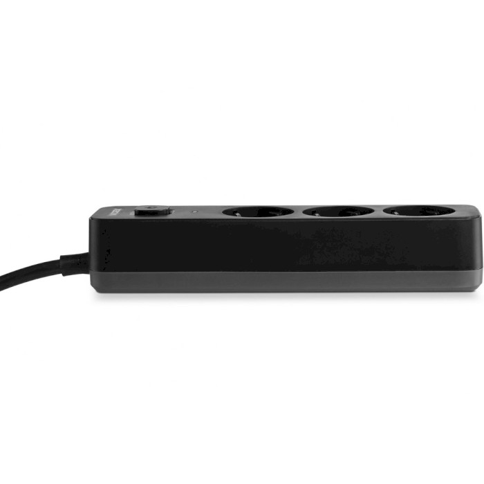 Мережевий фільтр VIDEX Oncord Black, 3 розетки, 3м (VF-PD33G-B)