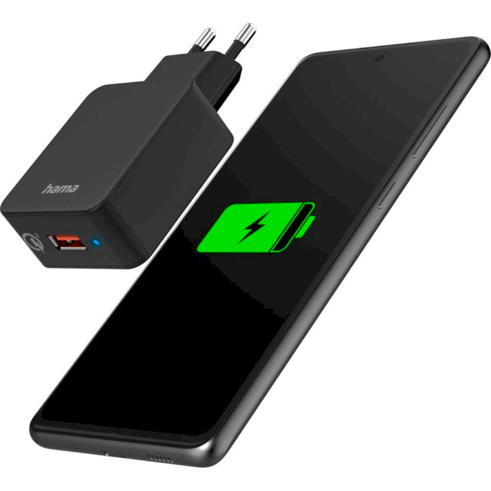 Зарядний пристрій HAMA Hama Fast Charger 1xUSB-A, 19.5W Black (00201641)