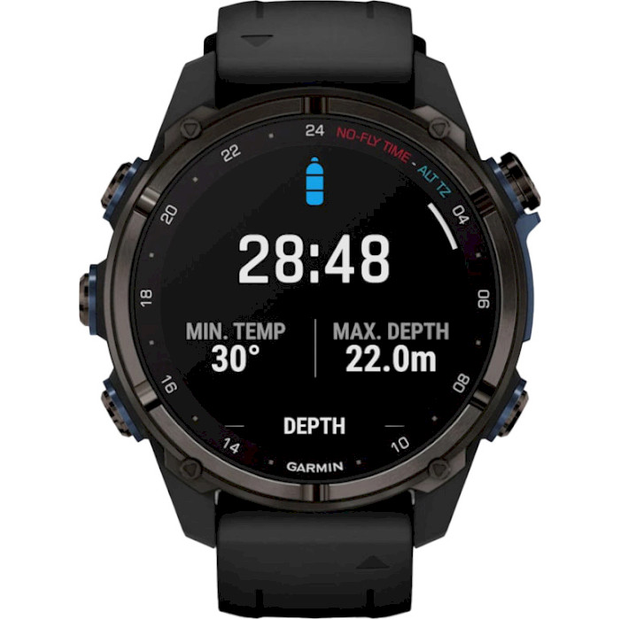 Смарт-годинник для дайверів GARMIN Descent Mk3i 43mm Carbon Gray DLC Titanium with Black Silicone Band (010-02753-11)