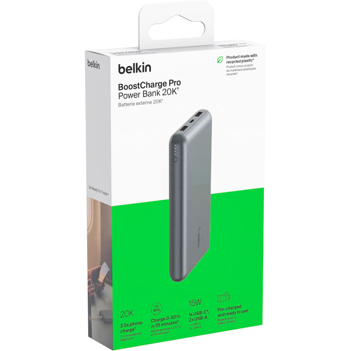 Повербанк BELKIN Boost Up Charge Power Bank 20K 20000mAh Gray (BPB012BTGY)