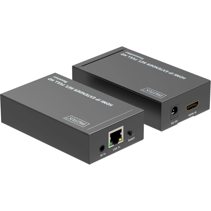 Удлинитель HDMI по витой паре DIGITUS IP Extender Set Black (DS-55517)