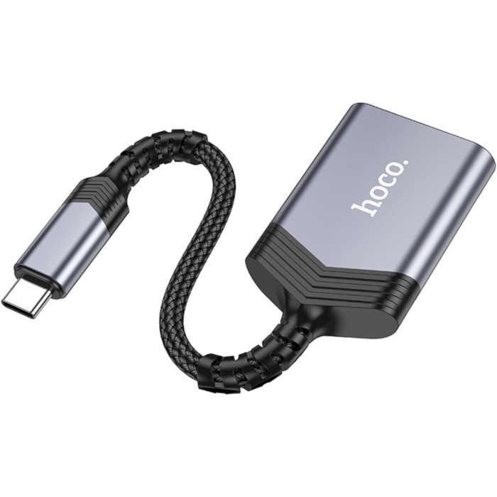 Кардридер HOCO UA25 2-in-1 USB-C to SD/TF Metal Gray