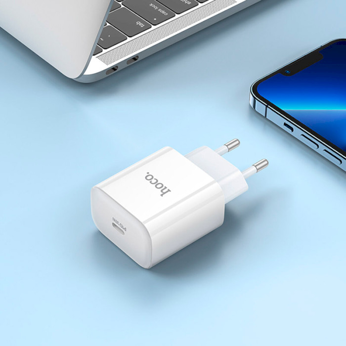 Зарядний пристрій HOCO C76A Pro Majestic 1xUSB-C, PD30W White (6942007616300)