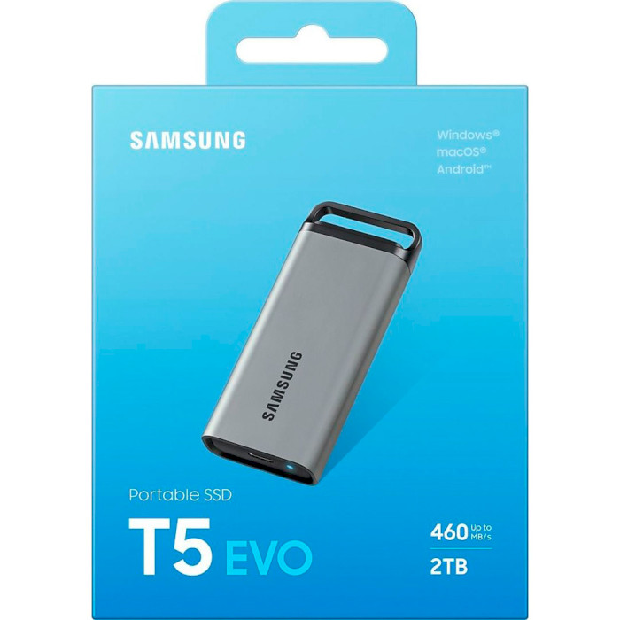 Портативний SSD диск SAMSUNG T5 Evo 2TB USB3.2 Gen1 Gray (MU-PM2T0G)