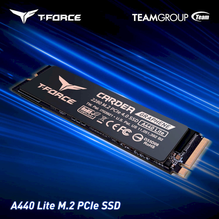 SSD диск TEAM T-Force Cardea A440 Lite w/heatsink 1TB M.2 NVMe (TM8FFQ001T0C129)