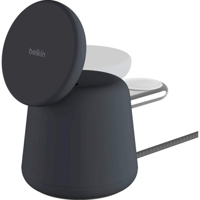 Бездротовий зарядний пристрій BELKIN Boost Up Charge Pro 2-in-1 Wireless Charger Dock with MagSafe 15W Black (WIZ020VFH36)