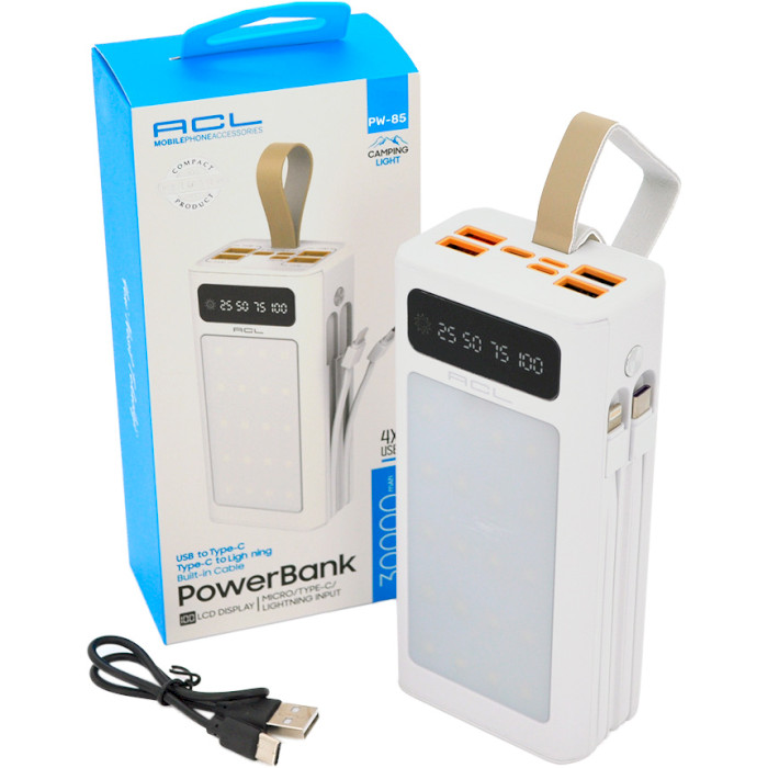 Повербанк ACL PW-85 30000mAh White