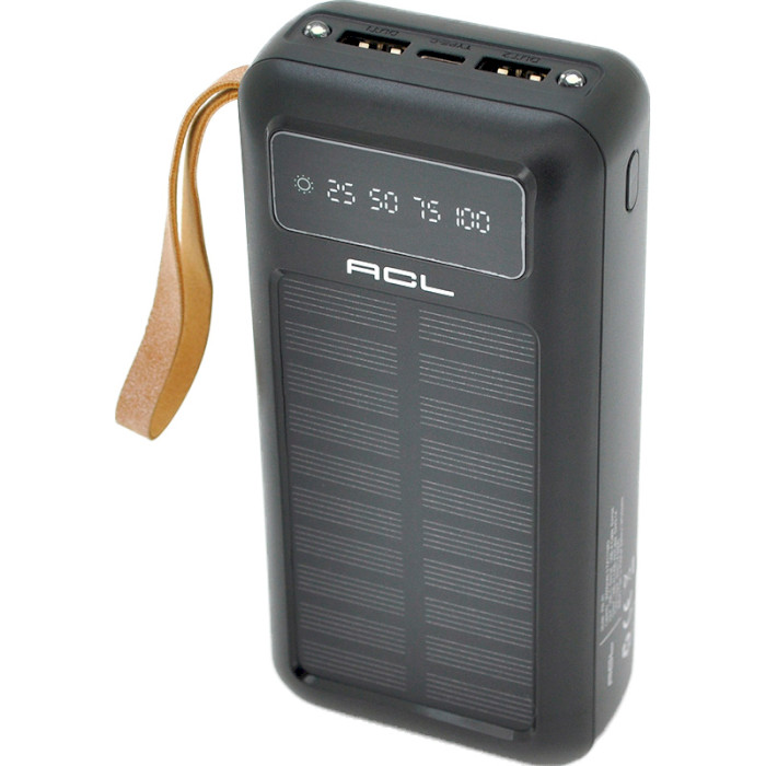 Повербанк з сонячною батареєю ACL PW-61 30000mAh Black