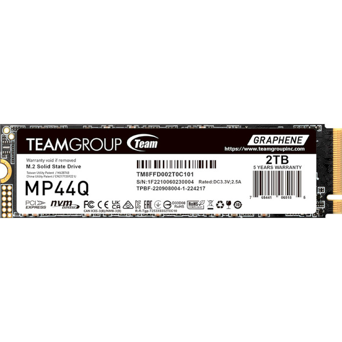 SSD диск TEAM MP44Q 2TB M.2 NVMe (TM8FFD002T0C101)