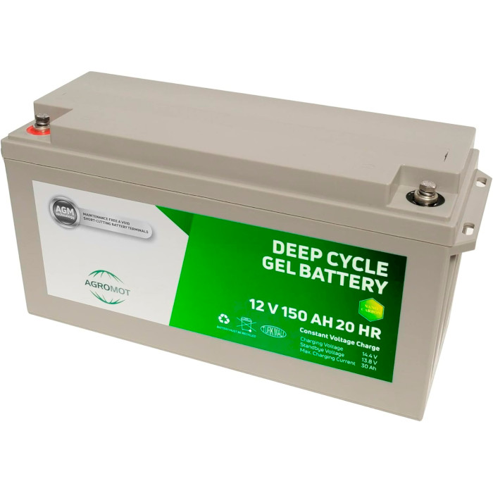 Акумуляторна батарея AGROMOT Deep Cycle Gel 12V 150Ah (12В, 150Агод)