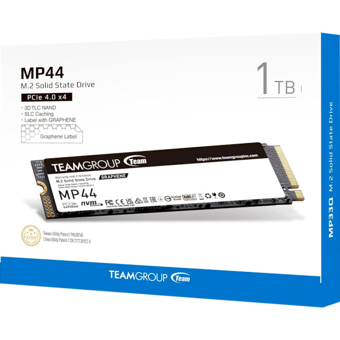 SSD диск TEAM MP44 1TB M.2 NVMe (TM8FPW001T0C101)