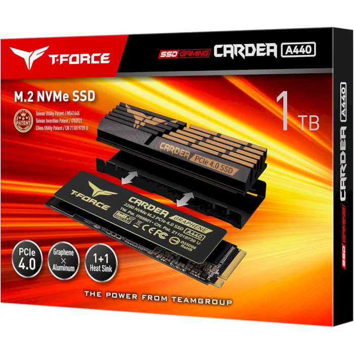 SSD диск TEAM T-Force Cardea A440 w/heatsink 1TB M.2 NVMe (TM8FPZ001T0C327)