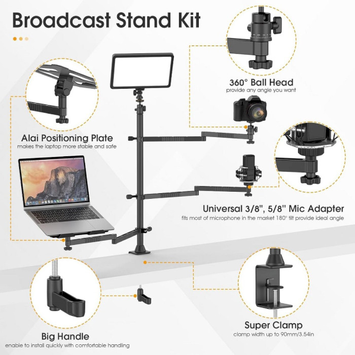 Крепление настольное для подкастинга ULANZI VIJIM LS23 Desktop Setup Stand Black