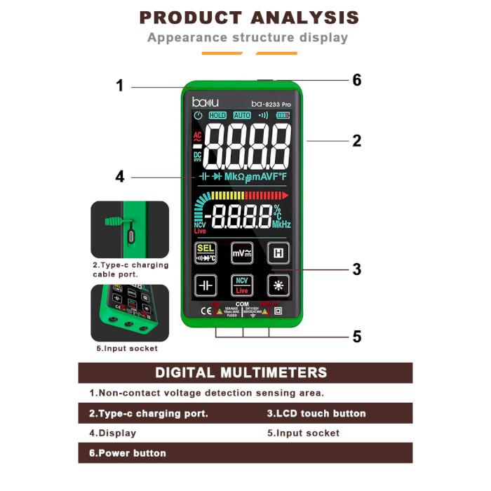Мультиметр BAKU BA-8233 Pro